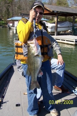 Photo of Bass Caught by Kodi with Mister Twister  in North Carolina