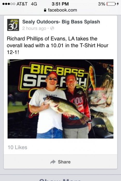 Photo of Bass Caught by Richard with Mister Twister 6
