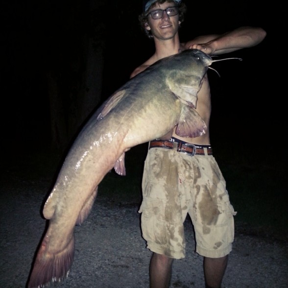 Photo of Flathead Catfish Caught by Justin  with Mister Twister Sassy Shad® in Texas
